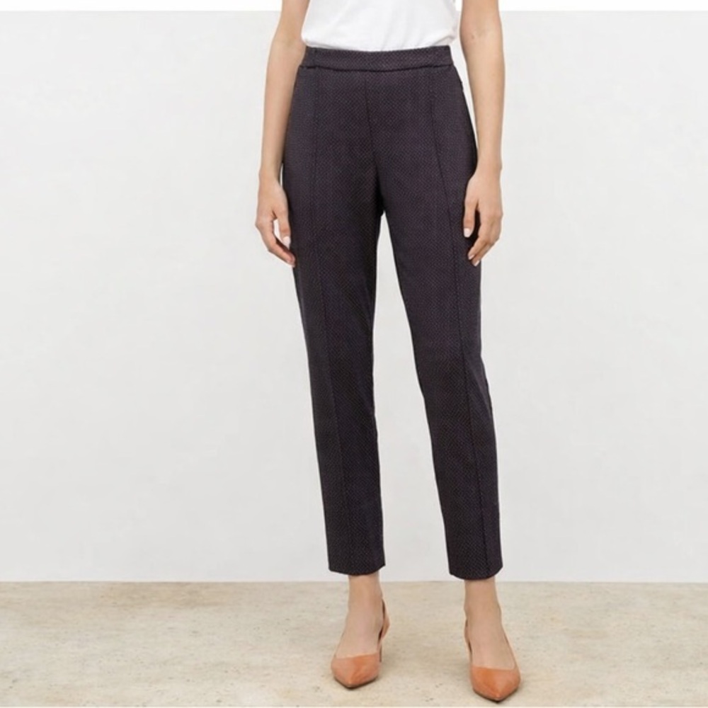 M.M. LaFleur Colby Pants Women’s 0 Navy Multi Ankle Career Stretch Office Chic